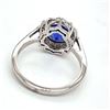 Image 3 : Violet-Colored Tanzanite & Diamond Flower Top Ring