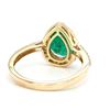 Image 6 : Zambian Emerald and Diamond Halo Ring - Pear Shape