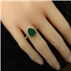 Image 7 : Zambian Emerald and Diamond Halo Ring - Pear Shape