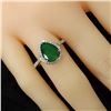 Image 8 : Zambian Emerald and Diamond Halo Ring - Pear Shape