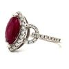 Image 2 : Ruby Ring with Diamond Halo Ring - A