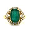 Image 1 : Cushion Emerald & Diamond Halo Ring