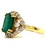Image 3 : Cushion Emerald & Diamond Halo Ring