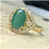 Image 5 : Cushion Emerald & Diamond Halo Ring