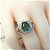 Image 4 : Emerald Ring with Diamond Halo - Gem AA Quality