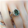 Image 5 : Emerald Ring with Diamond Halo - Gem AA Quality