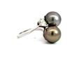 Image 2 : Tahitian Pearl & Pear-Cut Diamond Toi et Moi Ring