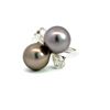Image 3 : Tahitian Pearl & Pear-Cut Diamond Toi et Moi Ring