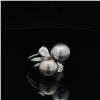 Image 5 : Tahitian Pearl & Pear-Cut Diamond Toi et Moi Ring