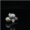 Image 6 : Tahitian Pearl & Pear-Cut Diamond Toi et Moi Ring