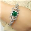 Image 10 : GIA Certified Emerald and Diamond Bracelet, Signed