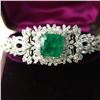 Image 7 : GIA Certified Emerald and Diamond Bracelet, Signed