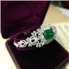 Image 8 : GIA Certified Emerald and Diamond Bracelet, Signed