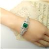 Image 9 : GIA Certified Emerald and Diamond Bracelet, Signed