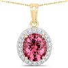 Image 1 : Pink Spinel and Diamond Halo Pendant, Incredible Color!