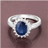 Image 10 : Blue Sapphire and Diamond Halo Ring, Iconic Design