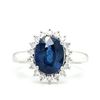 Image 1 : Blue Sapphire and Diamond Halo Ring, Iconic Design