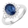 Image 6 : Blue Sapphire and Diamond Halo Ring, Iconic Design