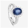 Image 8 : Blue Sapphire and Diamond Halo Ring, Iconic Design