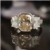 Image 1 : 2.01 CT Fancy Color Diamond & White Diamond Ring