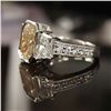 Image 2 : 2.01 CT Fancy Color Diamond & White Diamond Ring