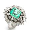Image 2 : GIA Certified Colombian Emerald Ring & Diamond Ring