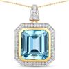 Image 1 : Bold, Concise Aquamarine and Diamond Frame Pendant