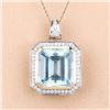 Image 2 : Bold, Concise Aquamarine and Diamond Frame Pendant