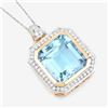Image 3 : Bold, Concise Aquamarine and Diamond Frame Pendant