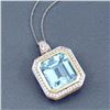 Image 4 : Bold, Concise Aquamarine and Diamond Frame Pendant