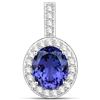 Image 1 : Bold Tanzanite and Striking Diamond Halo Pendant