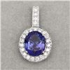 Image 2 : Bold Tanzanite and Striking Diamond Halo Pendant