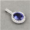 Image 3 : Bold Tanzanite and Striking Diamond Halo Pendant