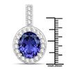 Image 4 : Bold Tanzanite and Striking Diamond Halo Pendant