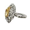 Image 2 : GIA 5CT Fancy Yellow & Colorless Diamond Halo Ring
