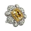 Image 3 : GIA 5CT Fancy Yellow & Colorless Diamond Halo Ring