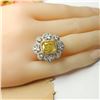 Image 7 : GIA 5CT Fancy Yellow & Colorless Diamond Halo Ring