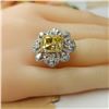 Image 8 : GIA 5CT Fancy Yellow & Colorless Diamond Halo Ring