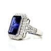 Image 1 : Large Tanzanite and Diamond Halo Ring