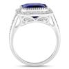 Image 5 : Large Tanzanite and Diamond Halo Ring