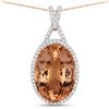 Image 1 : Modernized Morganite and Diamond Halo Pendant