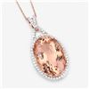 Image 4 : Modernized Morganite and Diamond Halo Pendant
