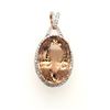 Image 5 : Modernized Morganite and Diamond Halo Pendant