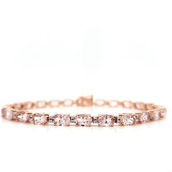 Oval Morganite & Diamond Eternity Tennis Bracelet