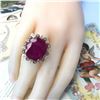 Image 4 : 13.76 Carat Natural Ruby and Diamond Halo Ring