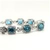 Image 1 : Bright, Mixed-Cut Blue Zircon and Diamond Bracelet