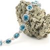 Image 3 : Bright, Mixed-Cut Blue Zircon and Diamond Bracelet