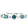 Image 4 : Bright, Mixed-Cut Blue Zircon and Diamond Bracelet