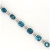 Image 7 : Bright, Mixed-Cut Blue Zircon and Diamond Bracelet