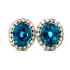 Image 1 : Blue Zircon and Diamond Halo Earrings